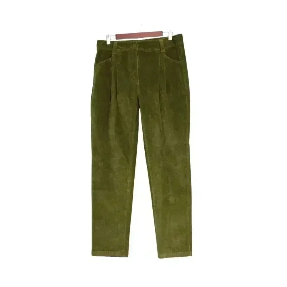NWT Alison Sheri Corduroy Pants Medium Pleated Straight Leg Academia Preppy